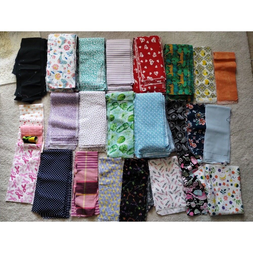Fabric Strip Lot for Quilting, bookmarks, scrunchies, crafting